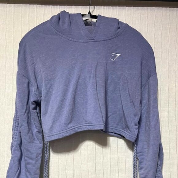 Gymshark Cropped Lavender  Hoodie- Size S - Picture 1 of 6